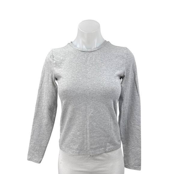 Aritzia TNA Women's Gray Crewneck Long Sleeve Casual Tee T-shirt Top Size S - Picture 1 of 3
